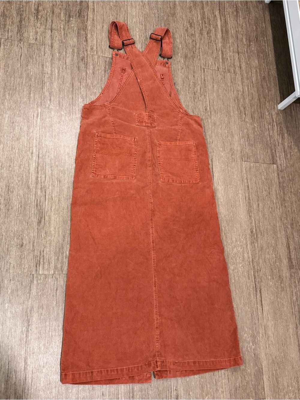 Free People Burnt Orange/Rust Corduroy Midi Overall Dress - Picture 6 of 11
